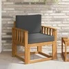 Lauko sofa Tvirta akacijos mediena ir poliesteris Natūrali
