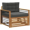 Lauko sofa Tvirta akacijos mediena ir poliesteris