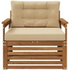 Lauko sofa Tvirta akacijos mediena ir poliesteris