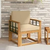 Lauko sofa Tvirta akacijos mediena ir poliesteris Natūrali