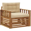 Lauko sofa Tvirta akacijos mediena ir poliesteris