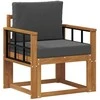 Lauko sofa Tvirta akacijos mediena ir poliesteris Natūrali