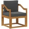Lauko sofa Tvirta akacijos mediena ir poliesteris Natūrali