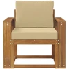 Lauko sofa Tvirta akacijos mediena ir poliesteris Natūrali