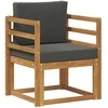 Lauko sofa Tvirta akacijos mediena ir poliesteris Natūrali