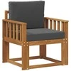 Lauko sofa Tvirta akacijos mediena ir poliesteris Natūrali