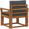 Lauko sofa Tvirta akacijos mediena ir poliesteris Natūrali