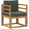 Lauko sofa Tvirta akacijos mediena ir poliesteris Natūrali