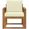 Lauko sofa Tvirta akacijos mediena ir poliesteris Natūrali