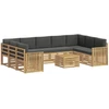 Lauko sofos komplektas 10 pcs Balta ir antracito