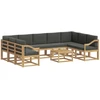 Lauko sofos komplektas 10 pcs Balta ir antracito