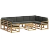 Lauko sofos komplektas 10 pcs Balta ir antracito
