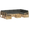 Lauko sofos komplektas 10 pcs Balta ir antracito