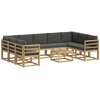 Lauko sofos komplektas 10 pcs Balta ir antracito