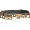 Lauko sofos komplektas 10 pcs Balta ir antracito