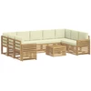 Lauko sofos komplektas 10 pcs Balta ir kreminė 59 x 59 x 37 cm