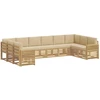 Lauko sofos komplektas 10 pcs Balta ir kreminė