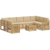 Lauko sofos komplektas 10 pcs Balta ir kreminė 59 x 59 x 37 cm