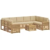 Lauko sofos komplektas 10 pcs Balta ir kreminė 59 x 59 x 37 cm
