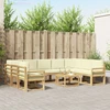 Lauko sofos komplektas 10 pcs Balta ir kreminė 59 x 59 x 37 cm