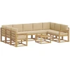 Lauko sofos komplektas 10 pcs Balta ir kreminė 59 x 59 x 37 cm