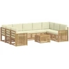 Lauko sofos komplektas 10 pcs Balta ir kreminė 59 x 59 x 37 cm