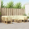 Lauko sofos komplektas 10 pcs Balta ir kreminė 59 x 59 x 37 cm