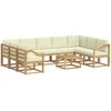 Lauko sofos komplektas 10 pcs Balta ir kreminė 59 x 59 x 37 cm