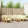 Lauko sofos komplektas 10 pcs Balta ir kreminė 59 x 59 x 37 cm