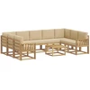 Lauko sofos komplektas 10 pcs Balta ir kreminė 59 x 59 x 37 cm