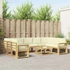 Lauko sofos komplektas 10 pcs Balta ir kreminė 59 x 59 x 37 cm