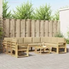 Lauko sofos komplektas 10 pcs Balta ir kreminė 59 x 59 x 37 cm