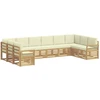 Lauko sofos komplektas 10 pcs Balta ir kreminė