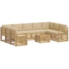 Lauko sofos komplektas 10 pcs Balta ir kreminė 59 x 59 x 37 cm