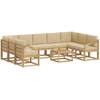 Lauko sofos komplektas 10 pcs Balta ir kreminė 59 x 59 x 37 cm