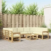 Lauko sofos komplektas 10 pcs Balta ir kreminė 59 x 59 x 37 cm