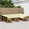 Lauko sofos komplektas 10 pcs Natūralus ir grietinėlė