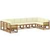 Lauko sofos komplektas 10 pcs Natūralus ir grietinėlė