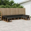 Lauko sofos komplektas 10 vnt. Natūrali ir juoda
