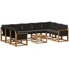 Lauko sofos komplektas 10 vnt. Natūrali ir juoda