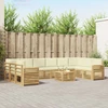 Lauko sofos komplektas 11 pcs Balta ir kreminė 59 x 59 x 37 cm