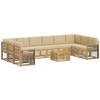 Lauko sofos komplektas 11 pcs Balta ir kreminė 59 x 59 x 37 cm