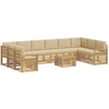 Lauko sofos komplektas 11 pcs Balta ir kreminė 59 x 59 x 37 cm