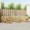 Lauko sofos komplektas 11 pcs Balta ir kreminė 59 x 59 x 37 cm
