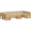 Lauko sofos komplektas 11 pcs Balta ir kreminė 59 x 59 x 37 cm