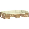 Lauko sofos komplektas 11 pcs Balta ir kreminė 59 x 59 x 37 cm
