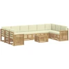 Lauko sofos komplektas 11 pcs Balta ir kreminė 59 x 59 x 37 cm