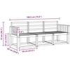 Lauko sofos komplektas 3 pcs Balta 189,5 x 63 x 73 cm