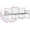 Lauko sofos komplektas 3 pcs Balta 189,5 x 63 x 73 cm