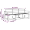 Lauko sofos komplektas 3 pcs Balta 194 x 63 x 73 cm